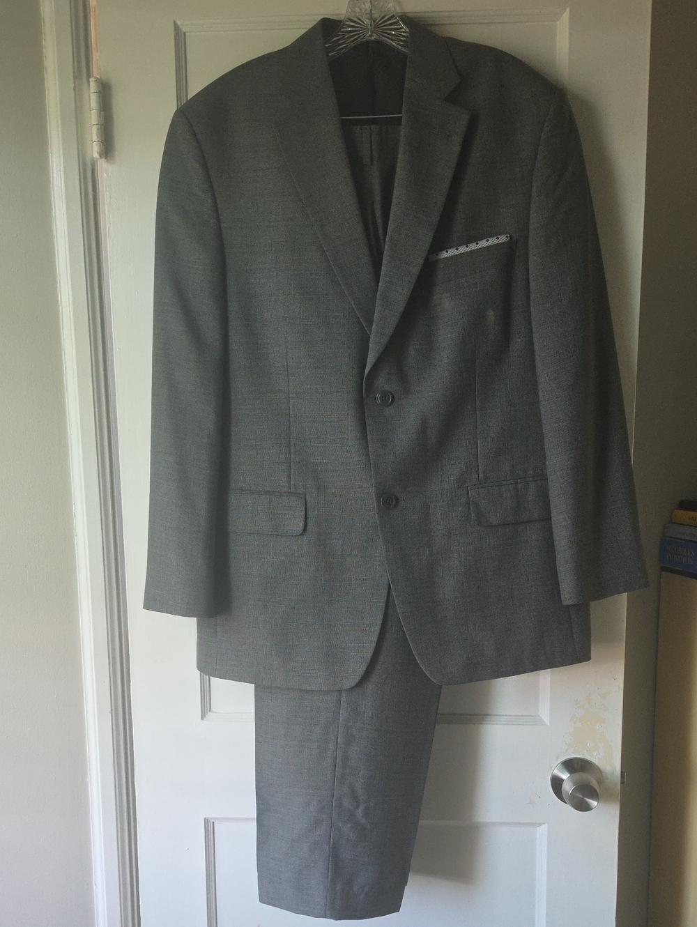 Haggar Men's Gray Two-Piece Suit with Notch Lapel